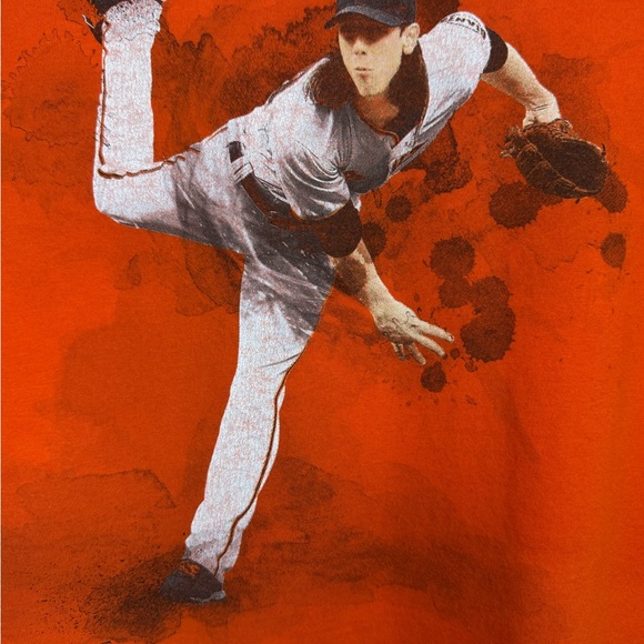 Rare Nike San Francisco Giants Tim Lincecum The Freak 2012 Orange Shirt Mens L - Picture 1 of 9